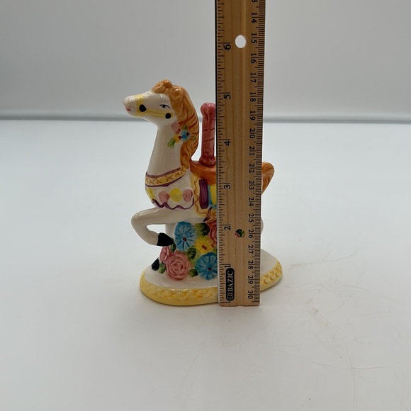 Vintage 1993 Handcrafted Merry-Go-Round Carousel Horse Porcelain Ceramic Pastel - Picture 15 of 16